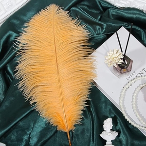 Großhandel 16-18 Zoll Lila Rosa Weiß Gelb Schwarz Straußen federn Große Kleider Bulk Straußen feder Strauß Drabs - Product Image 5