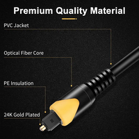 Câble audio numérique optique Xput haute vitesse, plaqué or 24K, Toslink, coaxial, paire torsadée, gaine PVC, blindage tressé, 1-5M, pour haut-parleur