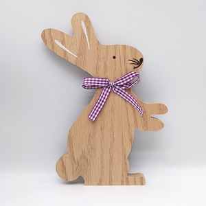Adornos decorativos de Pascua Artesanías de madera Adornos decorativos de conejo de Pascua de una pieza personalizados - Product Image 2