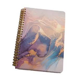 JX41 A5 Spiral Notebooks 5x7 Inch Marble Design Lined Journals Custom Logo Notebook Set Cover