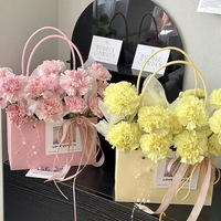 Sac à main Macaron imperméable, emballage de fleurs fraîches, boîtes en papier pour fleuriste, vente en gros