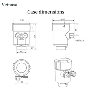 جهاز قياس مستوى الرادار بالموجات فوق الصوتية فيناسا XS-RDLE-<span class=keywords><strong>4</strong></span>، 20 مللي أمبير، مدى 30 متر، دقة 3 ملم، مصنوع من البلاستيك لقياس مستوى المياه/السوائل ومستوى الأنهار - Product Image 6