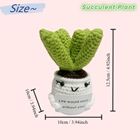 Décoration artistique tricotée faite à la main Cactus plante en pot ensemble personnage Design poupée voiture ornement suspendu