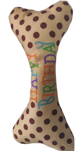 Venta al por mayor respetuoso con el medio ambiente lindo perro hueso juguetes tela chirriante Feliz cumpleaños masticar juguetes para perros - Product Image 5