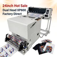Imprimante de transfert DTF industrielle 60 cm A1 à double tête Xp600 I1600 avec système de secoueur de poudre et de séchage automatique pour tissus vestimentaires