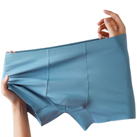 Caleçons boxers mi-hauts confortables en modal pour hommes, unis, élastiques, respirants, avec logo au design tendance et taille tricotée – Vente en gros