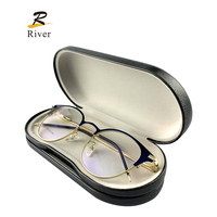 Étui à lunettes en métal dur 2 en 1 avec impression de logo boîte à lunettes étui à lunettes avec miroir étui à lunettes
