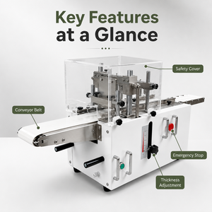 Industrial Cookie Dough Cutting <b>Machine</b> Uniform <b>Biscuit</b> Slicer for Cranberry Nut Shortbread Cookies - Product Image 1
