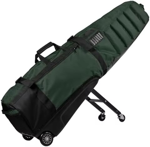 सटीक फ़ंक्शन प्रकार 4 व्हील टिकाऊ गोल्फ यात्रा बैग रिट्रेटेबल धातु समर्थन पहियों कस्टम कवर के साथ - Product Image 4