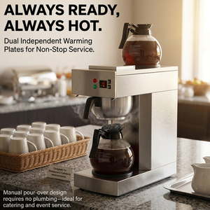 เครื่องชงกาแฟดริปสเตนเลสสตีลเชิงพาณิชย์ พร้อมแผ่นอุ่นและเหยือก - Product Image 1
