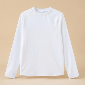 Camiseta Deportiva Holgada de Manga Larga para Hombre, Modelo 8248, de Poliéster/Algodón, Teñida con Hilo, Estampado Digital, Diseño en Blanco - Product Image 2
