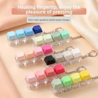 Porte-clés mécanique avec éclairage, jouet de décompression, clavier à pression, jouet sensoriel pour doigts, porte-clés clavier