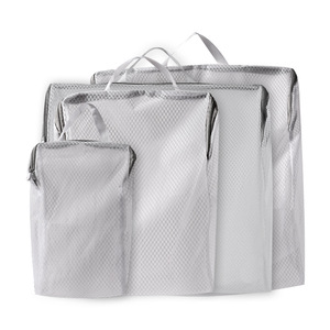 Juego de bolsas de malla para lavar ropa con cremallera, organizador de ropa rectangular de poliéster para uso en el baño - Product Image 4