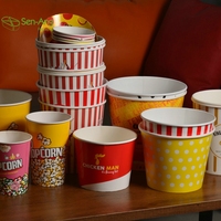 SenAng05 Vente directe usine Emballage populaire Boîte en papier 32Oz 46Oz 64Oz Gobelet Kraft pour soupe de nouilles Seau à poulet frit