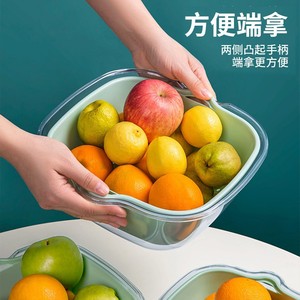 ตะกร้าใสสองชั้นสำหรับสัตว์เลี้ยง สำหรับล้างและสะเด็ดน้ำผลไม้ในครัว - Product Image 3