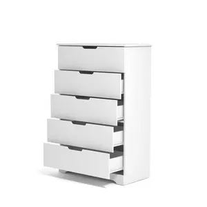 5 Drawer Dresser White for Bedroom, Nursery Dresser Organizer, Chest of Drawers with 5 Drawers