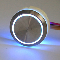 Bouton poussoir d'ascenseur rond moderne en acier inoxydable DC24V/12V certifié ISO9001 pour usage en villa, compatible avec Xizi