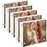 Présentoir de bureau personnalisé 2x3, mini cadres photo en acrylique autoportant double face pour film, photos, cartes et timbres