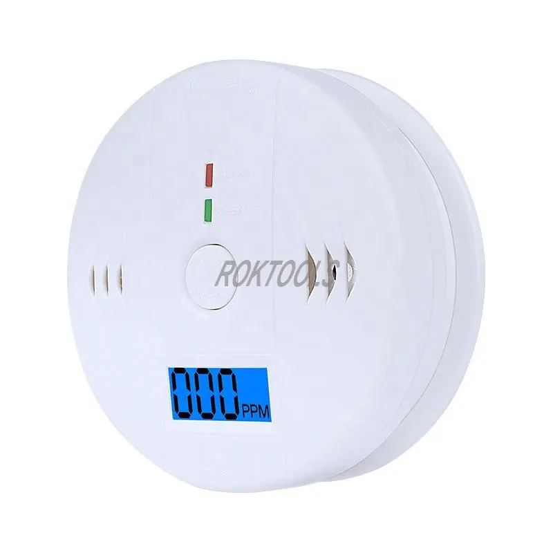 ROKTOOLS CO Alarma Detector de alarma de monóxido de carbono Probador de sensor de gas CO