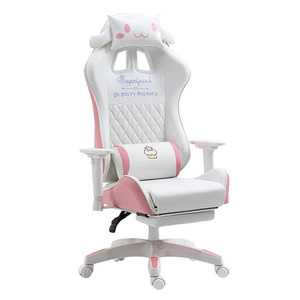 Cute Gamer <strong>Chair</strong> Pink Gaming <strong>Chair</strong> Ergonomic Recliner <strong>Game</strong> <strong>Chair</strong> Girl Pocket Spring <strong>Cushion</strong> with Footrest for Adult Teen Gamer - Product Image 1