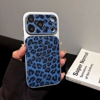 Coques de téléphone portable antichoc en cuir artificiel à imprimé texture léopard pour iPhone 17 Air 16 15 Plus Pro Max 14 13 12 11