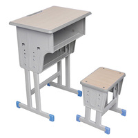Nouvel ensemble chaise et pupitre en acier pour élèves du primaire et du secondaire, individuel, durable et réglable en hauteur