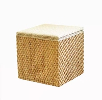 Grand panier en bois recouvert d'herbe de mer avec boîte de rangement en herbe de lafite de qualité supérieure, certifié, vente en gros d'usine