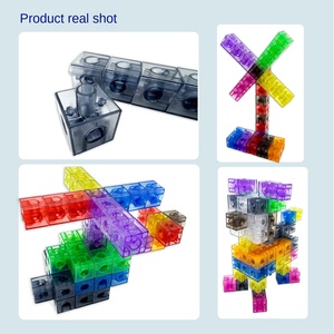 Cubes de liaison translucides - Jouet de construction pour les mathématiques précoce - Ensemble de 100 - Jouet de table lumineuse - Apprentissage primaire + préscolaire - Product Image 4