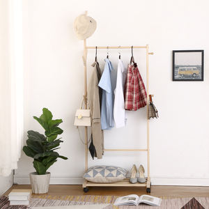 Muebles para el hogar Ropa Árbol Moderno Independiente <span class=keywords><strong>Perchero</strong></span> para ropa para dormitorio con barra colgante Almacenamiento inferior y 6 ganchos - Product Image 2