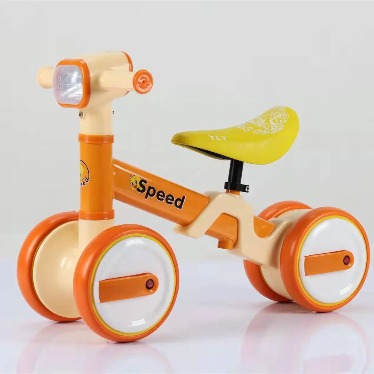 Bici da spinta Vintage bici per bambini omologata CE con musica e bici da equilibrio per bambini a spinta leggera a LED