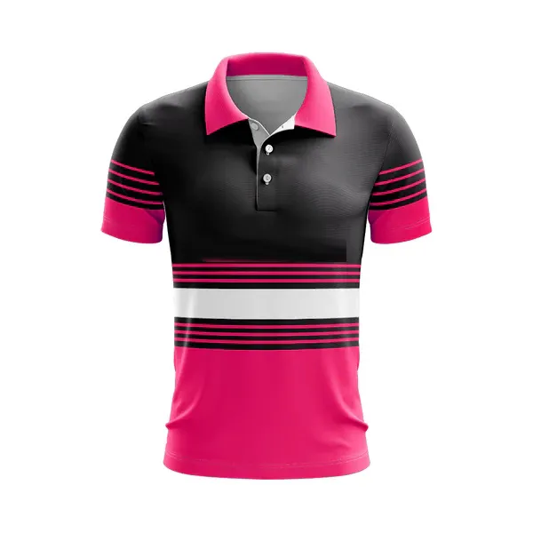 Custom logo striped polo shirt casual men cheap polyester sublimation quick dry polo shirts unisex