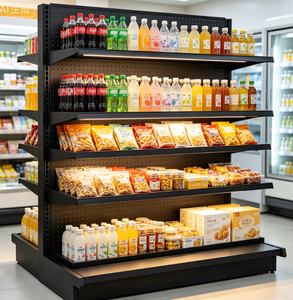 <span class=keywords><strong>Étagère</strong></span>s de présentation robustes en acier pour supermarchés et magasins d'alimentation, rayonnages gondoles pour magasins généralistes - Product Image 5