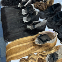 Pelucas de Cabello Humano Largo con Encaje Francés Transparente HD Brasileño al por Mayor para Mujeres Negras, Ondas de Agua, Remy de Alta Calidad