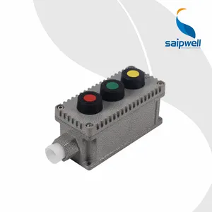 Boîte à boutons poussoirs 3 voies pour contrôle industriel boîte de distribution antidéflagrante IP66 boîte à boutons antidéflagrante E-STOP 2 trous