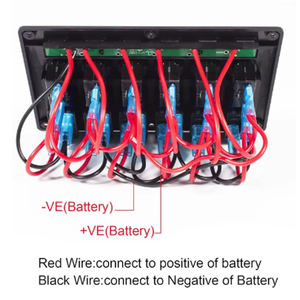 Panel saklar Rocker LED kapal mobil, dengan pemutus sirkuit <span class=keywords><strong>6</strong></span> <span class=keywords><strong>Gang</strong></span> sakelar Rocker DC 12V 24V - Product Image 3