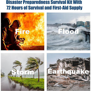 Personne <span class=keywords><strong>Kit</strong></span> de survie d'urgence 72H sac tremblement de terre pour famille ouragans feux de forêt inondations Camping préparation aux catastrophes aller sac - Product Image 6