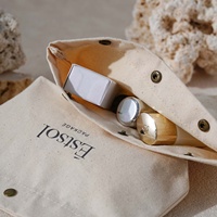 Sac en toile à fond carré avec logo personnalisé Estsol, pochette de rangement de voyage 3D pour les soins quotidiens Kincare