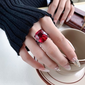 Anillos de Cobre Ecológicos con Circonitas Multicolores de 14*16mm para Mujer, Joyería de Moda para una Elegancia Femenina y Uso Diario Premium - Product Image 6