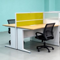 Rangka Meja Kantor Minimalis Modern untuk 2 Orang, Kaki Baja yang Dapat Disesuaikan Ketinggiannya, Dilengkapi Grommet Manajemen Kabel Terintegrasi