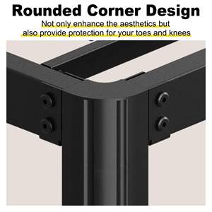 Modern verstelbaar queensize & kingsize ijzeren metalen bedframe met geharde stalen latten, eenvoudige montage, geen boxspring nodig, voor hotels - Product Image 6