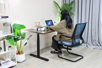 Nouvelle table de bureau réglable en hauteur à double moteur, colonne ronde standard, cadre métallique, vente directe usine