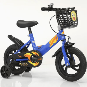 Bicicleta Infantil de 12 Pulgadas de Una Velocidad con Ruedas de Entrenamiento, Canasta Delantera, Diseño de Llama, Cuadro de Acero, Frenos Delanteros/Traseros <span class=keywords><strong>para</strong></span> Niños/<span class=keywords><strong>Niñas</strong></span> - Product Image 4