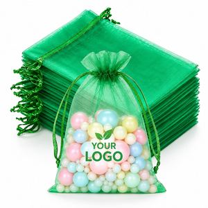 Sheer Organza <b>Drawstring</b> Shopping <b>Bag</b> Custom Printed <b>Small</b> Gift Pouch for Jewelry Candy and Accessories - Product Image 5