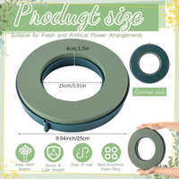 Anneau en mousse florale 15 cm (Diamètre extérieur 15 cm, Diamètre intérieur 9 cm, Hauteur 4 cm)