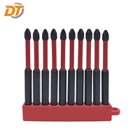 DT 90Mm 10 Buah Set Mata Obeng PH2 Baja Aloi S2 Kit Mata Obeng Tahan Korosi Daya Tahan Tinggi dengan Cincin Warna