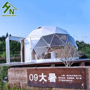 Lüks otel Resort Glamping Geodesic Dome dört mevsim kamp kubbe çadır çapı 6M 7M 8M