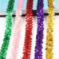 Ruban de dentelle à paillettes de 20 mm, ruban de dentelle pour vêtements de danse, garniture tressée, tissu extensible, garniture de dentelle, accessoires de couture DIY
