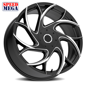 ล้อแม็กซ์หน้าเจียรขอบ 26x12J สำหรับรถกระบะ ล้อแม็กซ์ขอบ 26x14J สำหรับรถ SUV ล้ออัลลอยสีดำสนิทสำหรับรถกระบะและ SUV - Product Image 1