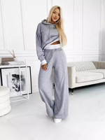 Ensemble pantalon et pull décontracté pour femme, deux pièces, couleur unie, col à capuche, respirant, tricot écologique, tissé