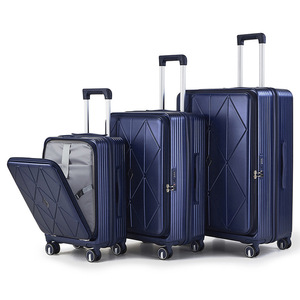 24インチ大容量ネオプレンビジネストラベルトロリースーツケースロックミュート付きユニバーサルホイールレインカバージッパーポケット - Product Image 1